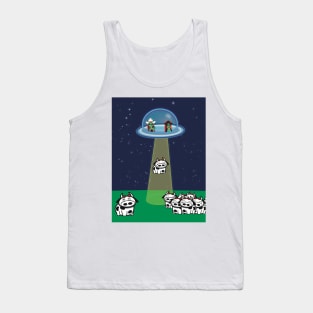 Cowyboy Aliens abducting cows Tank Top